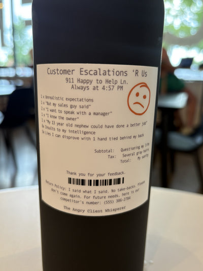 3" Escalations 'R Us Receipt Vinyl Sticker