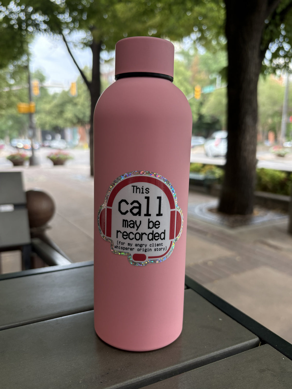 3" This Call May Be Recorded Vinyl Glitter Sticker